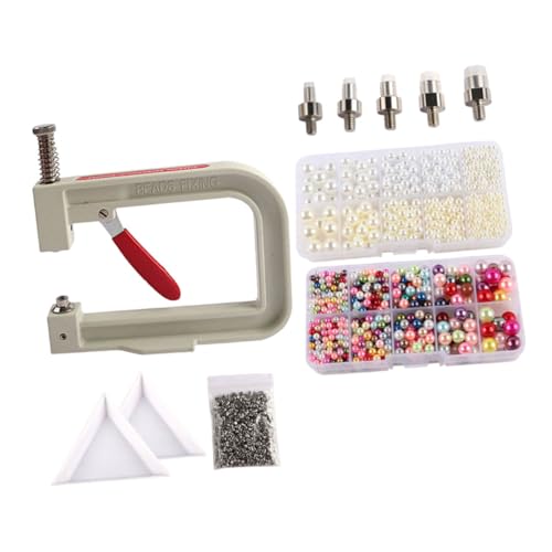 Housoutil Compact Pearl Setting Machine Hand Press Pearl Setting Tool Kit for Clothing Repair