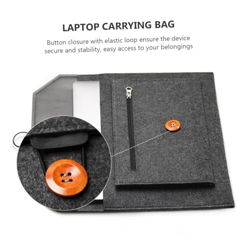 Funda de fieltro para portátil con costuras reforzadas y compartimento de accesorios 6