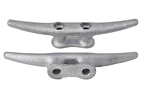 Qpuro 6 Inch Dock Cleat - Hot Dipped Galvanized Cast Iron Boat Cleats, Rope Cleat, Boat Dock Cleats- Ideal For Marine, Deck, Nautical Decor (5-Pack) #TOP2