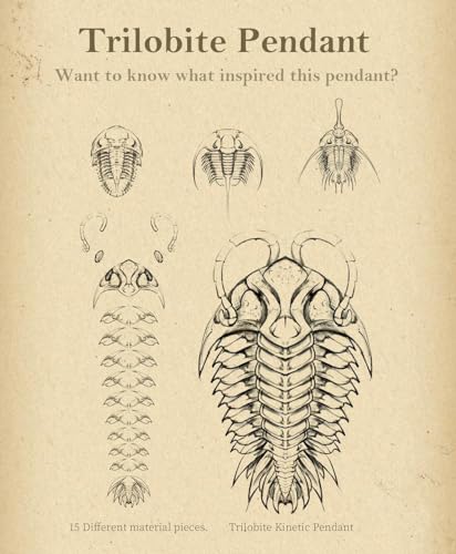 COPPERTIST.WU Kinetic Pendant Necklace Invertebrate Ancient Animal Charm Jewelry Gift for Men and Women4