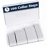 100 Plastic Collar Stays for Men's Dress Shirts - Plastic Collar Stays for Men (4 Sizes)