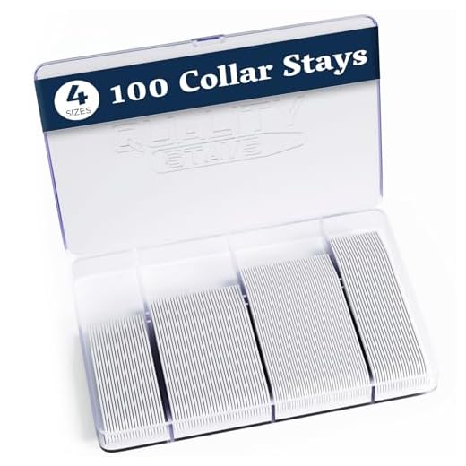 100 Plastic Collar Stays for Men's Dress Shirts - Plastic Dress Shirt Collar Inserts Tabs- Plastic Collar Stays for Men- 4 Sizes