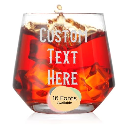 Personalized Whisky or Scotch Rocks Glass Engraved with Your Custom Text - Customized Gifts, Unique Birthday Gift, Groomsmen Gift, Custom Gifts for Men or Dad