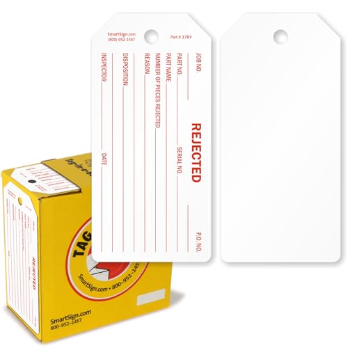 Etiquetas de control de calidad rechazadas SmartSign en plástico de 6.25x3 pulgadas