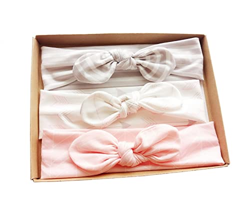 Bllatta Bandeaux de Cheveux Bébé Fille Bandeau Nouveau-Né Accessoire de Photographie de Cheveux Bande Cadeau Bébé Fille 3Pcs