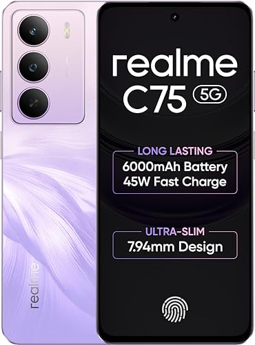 Image of realme C75 6GB RAM, 128GB Storage (Purple Blossom)