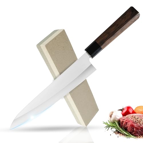 Cuchillo Japonés Gyuto Takamura de 20 cm - Hoja de Acero Inoxidable Duradera - Afilador de...