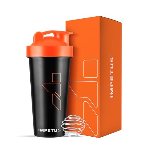 Image of IMPETUS Protein Shaker Gym Bottle 700ml - Leakproof Gym Shaker Sipper for Protein & Pre-Workout Drinks, Durable Polypropylene Bottle for Men & Women (Black)