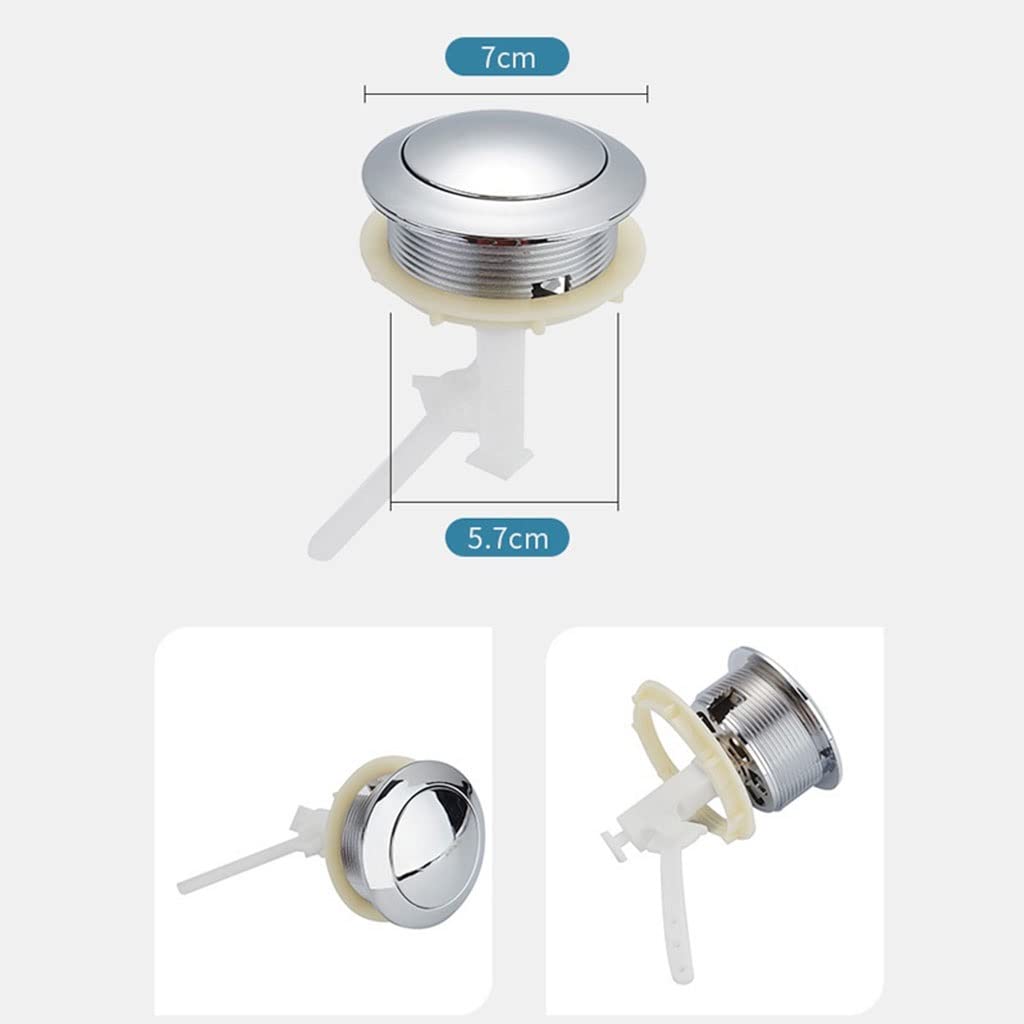 Sostituzione del pulsante di scarico del WC, Pulsante di Sostituzione della Cassetta del WC, Pulsante Singolo Rotondo del Serbatoio dell'Acqua del WC, Pulsante del WC in Plastica Adatto for Coperchio
