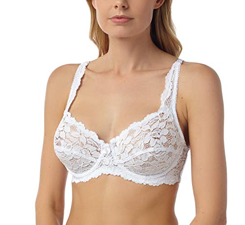 Marlon Women's Sarah Lace Underwired Bra, White, 38 B