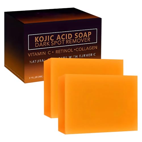 Sapone Acido Kojico per Viso e Corpo Vitamina C Sapone Iperpigmentazione Sapone Curcuma Idratante Antiacne Macchie Nere, Puntoni Con Sacchetto di Sapone a Rete (2 Pezzi) Sapone Acido Kojico per Viso e Corpo Vitamina C Sapone Iperpigmentazione Sapone Curcuma Idratante Antiacne Macchie Nere, Puntoni Con Sacchetto di Sapone a Rete (2 Pezzi)