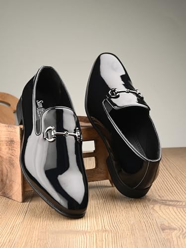 Image of San Frissco Men's Formal Loafers /Slip On Wearable Anti-Slip Leather Loafers for Office /Fashionable Loafers for Men