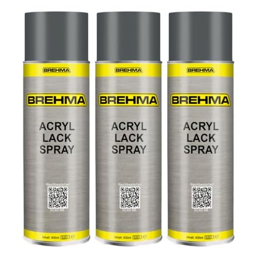 BREHMA 3x Acryl Lackspray Ral 7012 Basaltgrau matt Lack Farbe Sprühfarbe 400ml