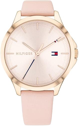 Tommy Hilfiger Reloj de cuarzo de acero inoxidable para mujer con correa de piel de ternero rosa 17 Modelo 1782090 Rosado Reloj de cuarzo