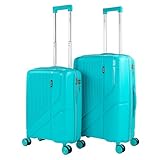 ITACA - Juego De Maletas De Viaje Rígidas Cabina Mediana Grande Ligeras con Ruedas 360º Conjunto Equipaje con Set Ideal para Viajeros Exigentes., Turquesa