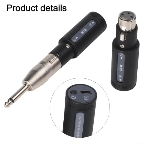 Adaptador XLR inalámbrico de 24 bits y 192 kHz con transmisor de 300 mAh 5