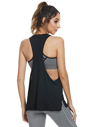 Cosy Pyro Workout Tank Tops For Women Lightweight Running Tanks Basic Gym Tops Sleeveless Athletic Yoga Shirts-4 Pack Black/Light Gray/White/Wine M #TOP3