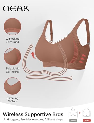 Image of OEAK Women Jelly Bra Wireless Anti Sagging Full Coverage Bras