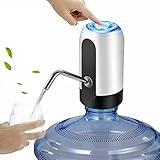 Electric Water Bottle Pump, USB Charging Automatic Drinking Water Dispenser, 30 Days Battery Life, Portable Water Bottle Switch for Universal 2-5 Gallon Bottle, For Home, Office, Travel, Camping,White
