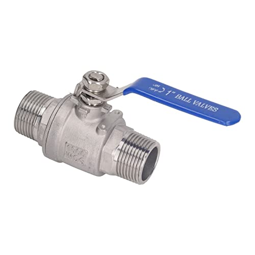 EMUKOEP Valvola a Sfera Filettatura Maschio Valvola a Sfera NPT da 1 Pollice in Acciaio Inossidabile con Buona Tenuta per Acqua, Olio e Gas