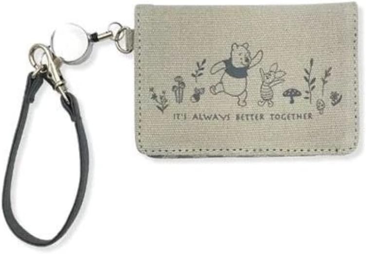 マリモクラフト(Marimocraft) Unisex Children Winnie The Pooh Monochrome Series Pass Case, Grey Plaid, W11.2×H8×D1cm