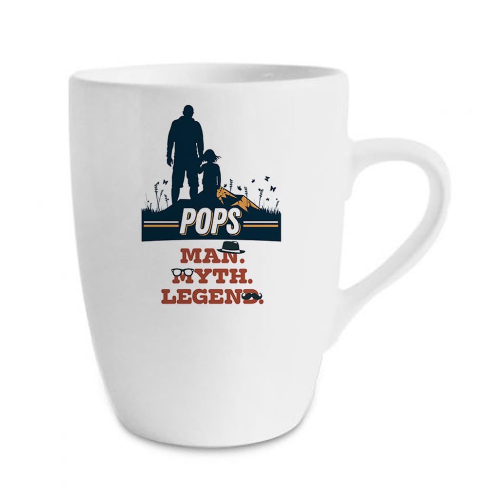 Pops Man Myth Legend, Gift for Father's Day, 13 oz Marrow Cup, Coffee, Tea Mug.