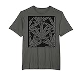 Leaf Pattern High 420 Smoking Weed Cannabis Marijuana T-Shirt