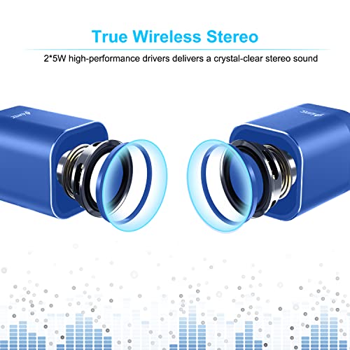 AURTEC Portable Bluetooth Speaker Upgraded, Dual Wireless Speakers with True Wireless Stereo Technology,Strong Bass and Powerful Volume, Bluetooth 4.2 for iPhone, Echo, Android and More, Blue