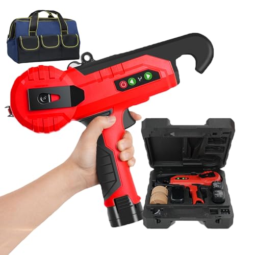 forplubossmmp Máquina Atadora De Plantas Eléctrica | Máquina Atadora De Vegetales con Pantalla | Herramienta Eléctrica para Atar Viñas con Batería Extraíble | Compacto | Ajuste De Cuatro Velocidades