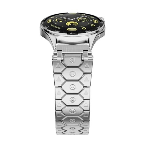 [PLYYQZM] �X�e�����X���v�`�F�[���AHua wei �ɍ��� Watch GT 5 3 4 pro 46mm 43mm�������v�x���g�A.Sam su ng �ɍ��� Galaxy 7/6/5/4�r�x���g�ɓK�p(Silver,For Hua wei GT