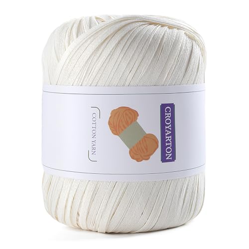 Image of Raffia Yarn for Crochet, Soft Cotton Yarn for Crocheting Summer Beach Bag /Hat, 114 Yards /1.76 Ounce Ribbon Paper Yarn for Beginners DIY Hand Knitting Handbag(Milky White)