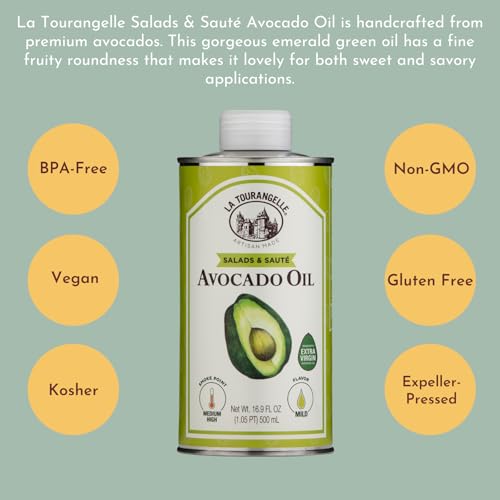 Image of La Tourangelle Avocado Oil 16.9 Fl Oz, All-Natural, Artisanal, Great for Salads, Fruit, Fish or Vegetables, Buttery Flavor