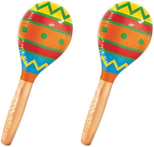 Beistle Decoración inflable de maraca grande de 30 pulgadas Accesorios inflables para fiesta de Cinco de Mayo temática mexicana (paquete de 2)
