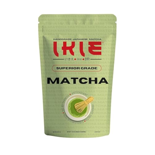 Image of IKIE Matcha Green Tea Powder 50g | No Additives | Organic Japanese Matcha, Premium Grade, Stone Ground | Shizuoka Origin | Ideal for Lattes & Smoothies | Boosts Focus