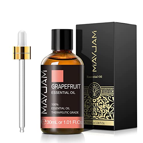 MAYJAM Aceites Esenciale de Toronja 30 ml, 100% Naturales Puros, de Aromaterapia de Grado Terapéutico, para Humidificador, Difusor, Regalos Perfectos
