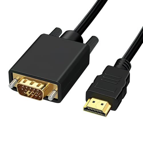 MxyVrix Cable convertidor de 1,8 m, adaptador HDMI a VGA, HDMI macho a VGA macho, resistente con carcasa de aleación de aluminio, trenzado de nailon, soporta 1080 P/60 Hz