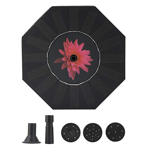 Octagonal Solar Powered Floating Fountain Pump, Garden Water Feature Accessory, Easy to Install, Energy Saving, for Bird Bath, Fish, Small