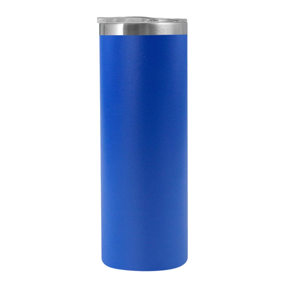 Muka 20 oz. Stainless Steel Skinny Tumbler, Powder Coated Straight Tumbler-Royal Blue