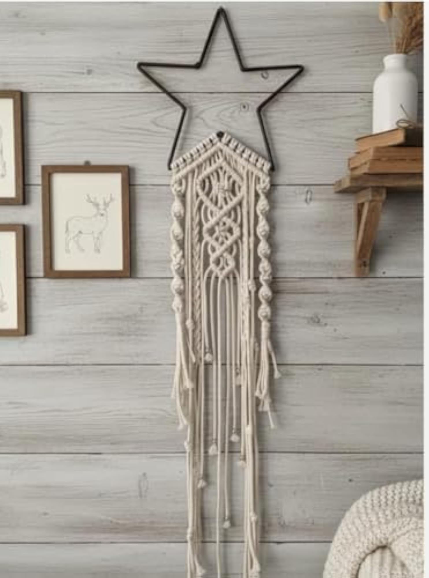 Handwoven Macrame Star Dream Catcher Wall Hanging Decor