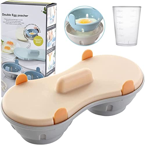 Microwave Egg Poacher, Poached Egg Cooker with Measure Cup, Dishwasher Safe BPA...