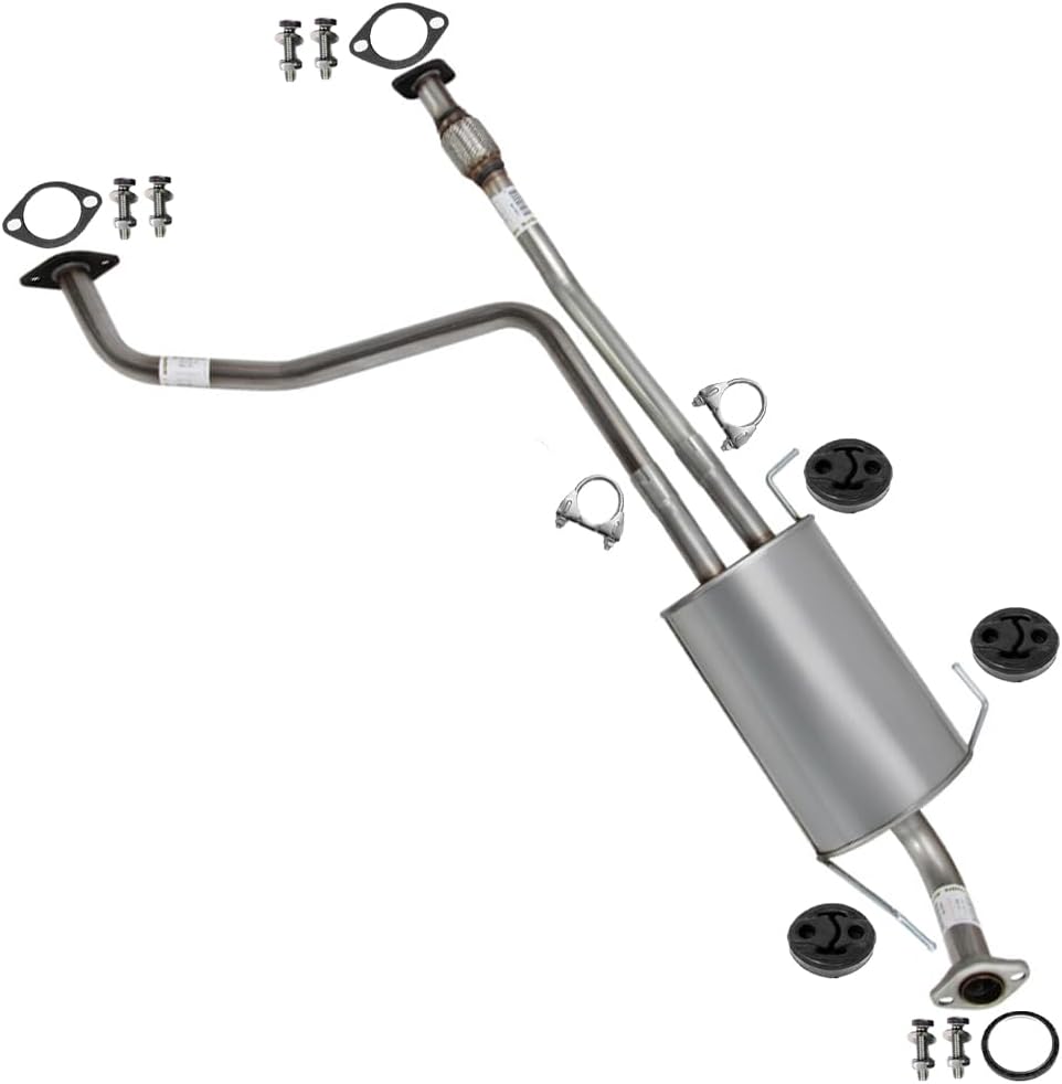 Exhaust Muffler Assembly Compatible with Nissan Pathfinder 1996-2000 3.3L | Stainless Steel | Northeastern Exhaust | Free Gaskets, Clamps, Hangers and Bolts & Nuts | Direct-Fit Replacement