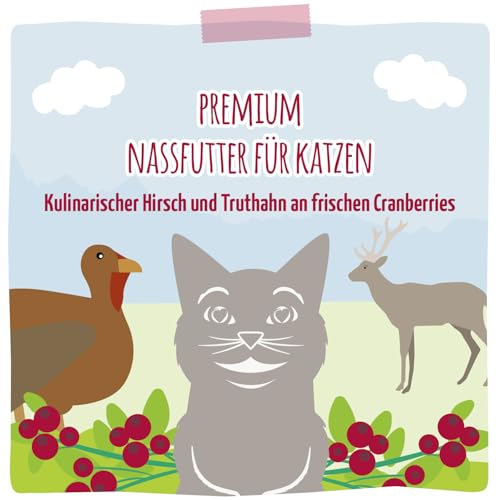 MjAMjAM - Premium Nassfutter für Katzen - Quetschie - kulinarischer Hirsch und Truthahn an frischen Cranberries, 12er Pack (12 x 125 g)… – Ansicht 5