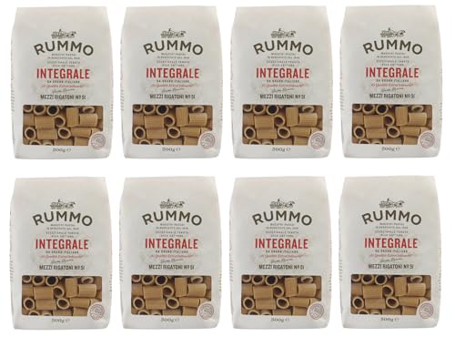 Rummo Pasta Integral Mezzi Rigatoni pour vos repas de famille sains en grand format 8x500g