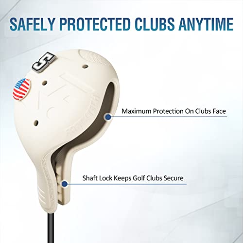 Franktech Golf Head Covers, 4Pcs Or 1Pc Eva Plastic Golf Club Covers For Driver Fairway Woods Hybrid, Driver Head Cover With Pins, Fit All Right-Handed Golf Clubs, Easy On Off, Washable, Funny #TOP3