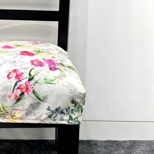 Image of Set of 6 Stretchable Dining Chair Covers, Universal Fit Washable Seat Slipcovers for Dining Room & Home Decor (Multicolor Floral)