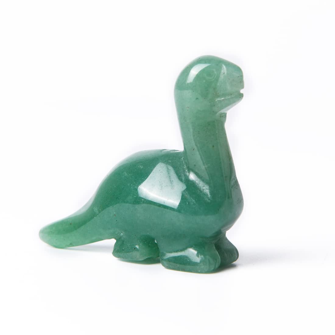 Hand Carved Gemstone Healing Crystal Dinosaur Figurine Collection Decor with Gift Box (Green Aventurine)