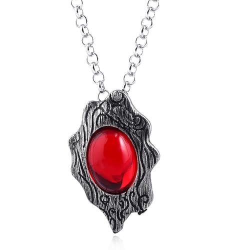 ZIAFRPN DmC Devil Maycry Ciondolo Collana Devil Hunter Dante Amuleto Perfetto Collane di Cristallo Rosso per Donne Uomini Choker Gioielli