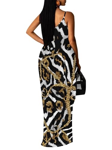 Image of SUZONANA Women Plus Size Summer Maxi Dress Spaghetti Strap Loose Sundress