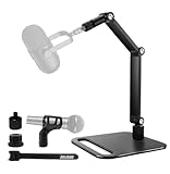 SULISAIS Studio Mic Stand, Desktop Microphone Stand, Mic Arm Desk Mount with 1/4