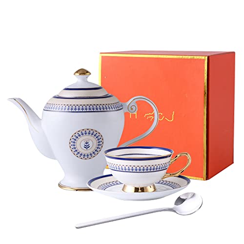 Keramik Kaffeetasse und Untertasse Set einfache Nachmittagstee Blume Teetasse Set mit Teller Löffel Tasse Teekanne Cover